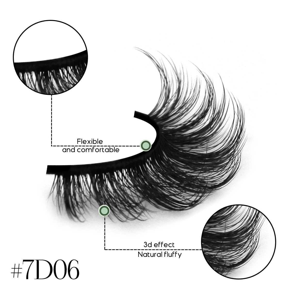 Groinneya cat eyelashes fluffy artificial mink eyelashes 8D rolls Wispy long eyelashes false eyelashes Russian strips 5 pairs packaging makeupW241024