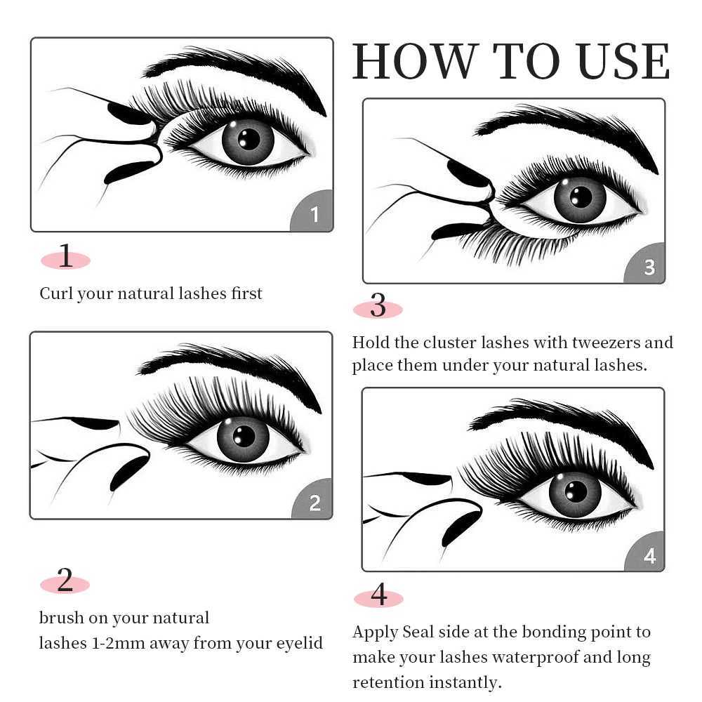 JB Jeyelabeau Russian personal eyelash cluster 60 bundles DIY 8-16mm eyelash extension curl eyelash cluster natural minkW241024