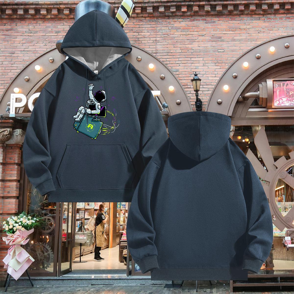 Designer Fashion Men Hoodie Hooded Collar Breathable Cool Couples Hoodie Black Oversized Tops Hoodie Street Casual Velvet Thick