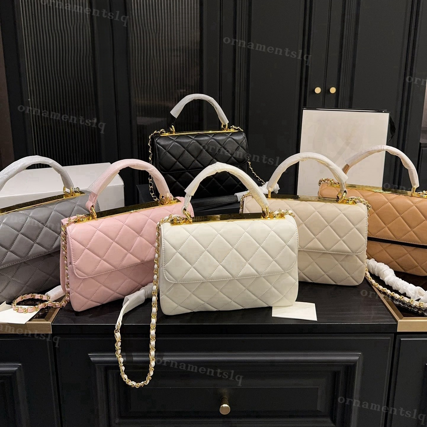 Designer Handbag with Chain Strap Leather chic Casual Refined Diamond Lattice Small Tote Bag Crossbody Bag Chain Shoulder bag