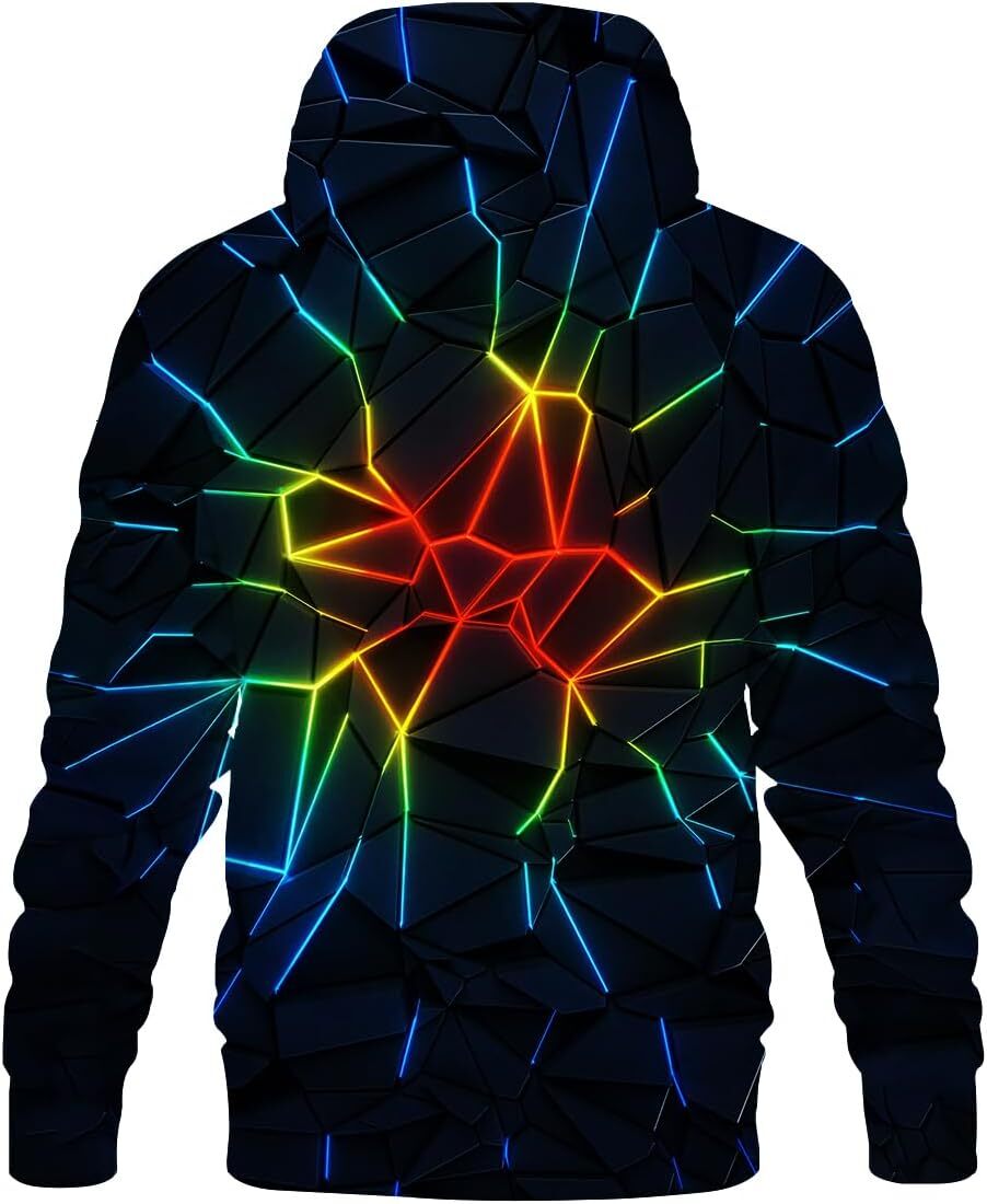 Hoodie for Mens Womens Unisex Colorful Graphic Hoodies 3D Print Cool Sweatshirt Cool Design with Pocket for Men and Women Graphic Fashionable