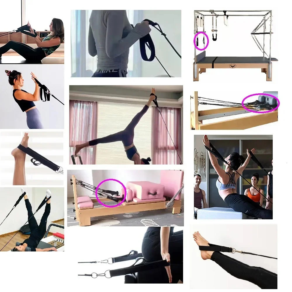 1PC Double Ring Elastic Yoga Pilates Bed Exercise Accessory Ankle Buckle Stretch Strap Resistance Band Cord y241024