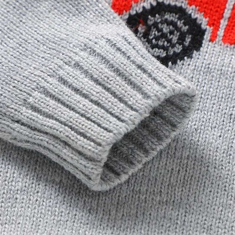 Winter Baby Christmas Sweater Long Sleeve Round Neck Red Truck Printed Knitted Pullover Top for Preschool Girls and Boys Sweater 0-3Y W241025