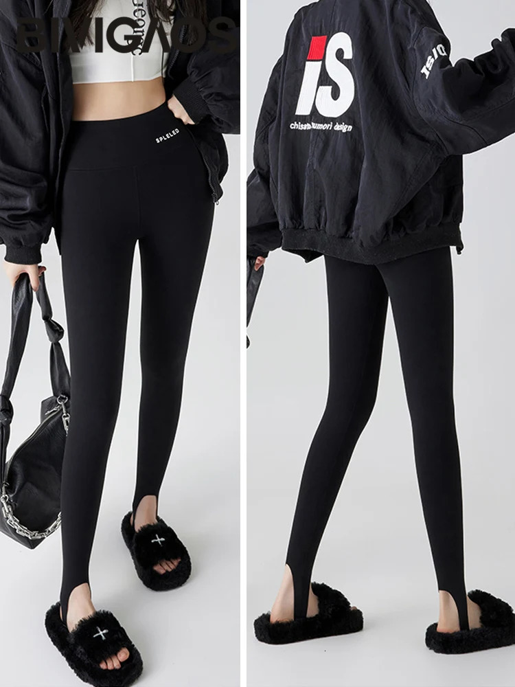 BIVIGAOS Autumn Winter Rabbit Fleece Thicken Boots Leggings Women Slim Foot Pants Yoga Fitness Sports Warm Shark Leggings 241024