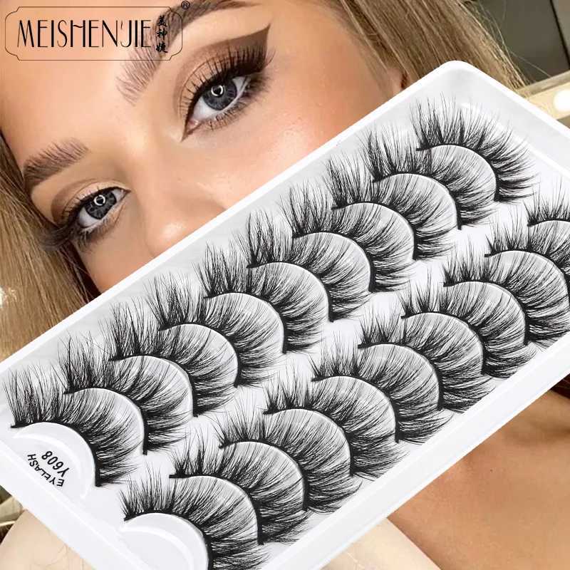 MEISHENJIE 3/5/10 Double 3D mink eyelashes natural eyelashes dramatic false eyelashes false eyelashes false eyelashesW241024