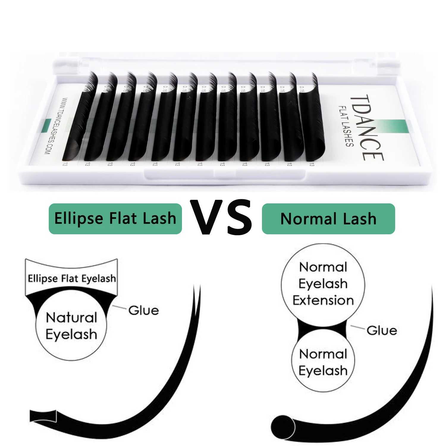 TDANCE 12 line 8-15mm elliptical flat eyelashes with matte split tip shape for personal natural eyelash extension suitable for professional productsW2