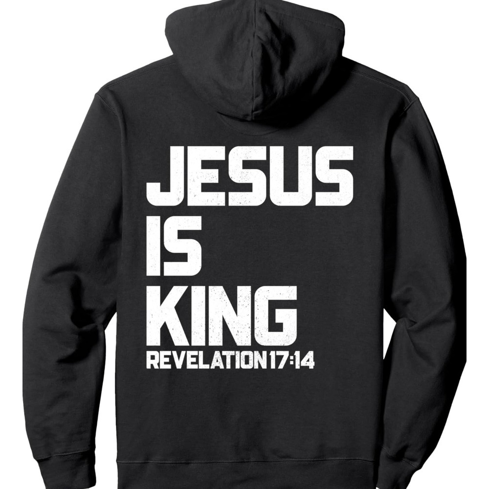 Hoodie for Mens Womens Jesus is King Bible Verse for Men Women Pullover Hoodie Graphic Hoodies sweatshirt Pullover Long Sleeve Warm