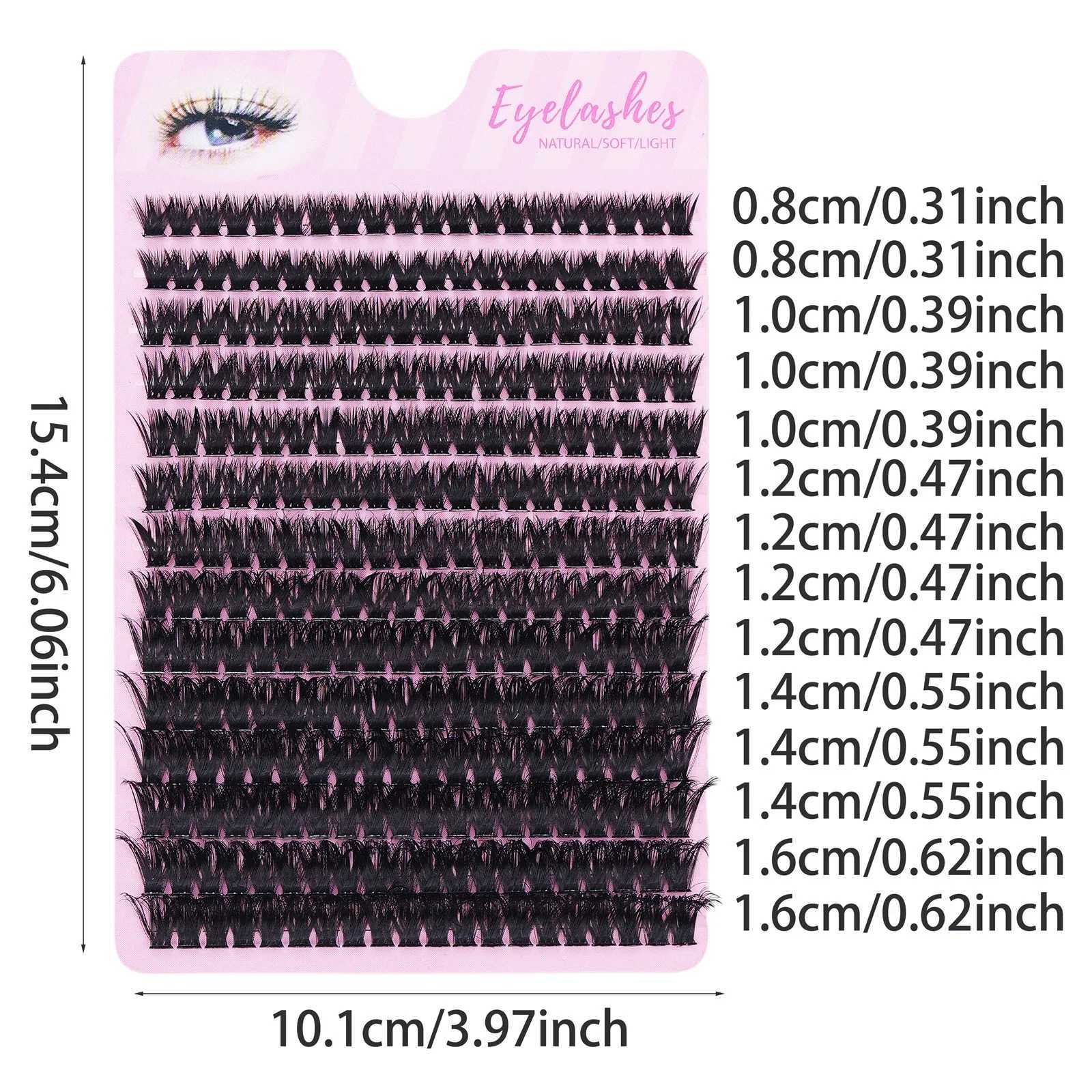 280 pieces of 8D fluffy thick eyelash clusters D curly Wispy personal eyelashes 8-16mm mixed false eyelashes extended eyelash clustersW241024