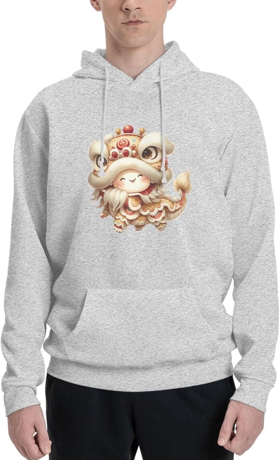 Hoodie for Mens Womens Funny Cartoon Chinese Dragon Print Hoodie cool Animals Lovers Pullover Hoodies Sweatshirt Clothing Graphic