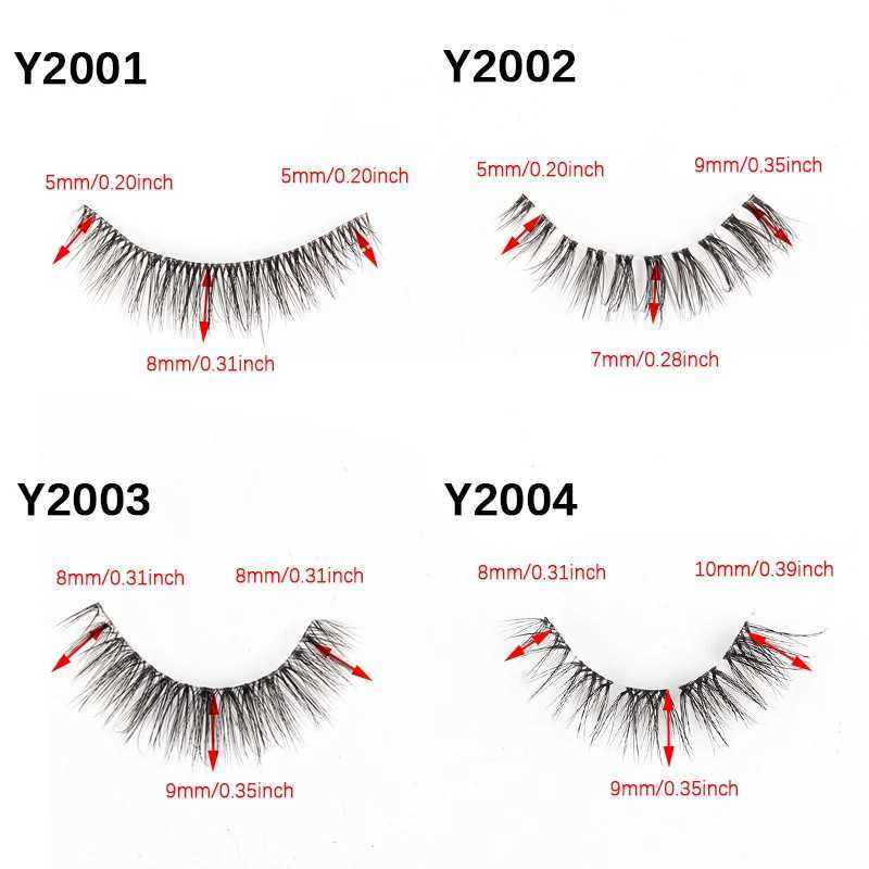Natural short fake mink eyelashes 3/5/10 double extended eyelashes fake eyelashes 3D artificial curly soft fluffy eyelashesW241024