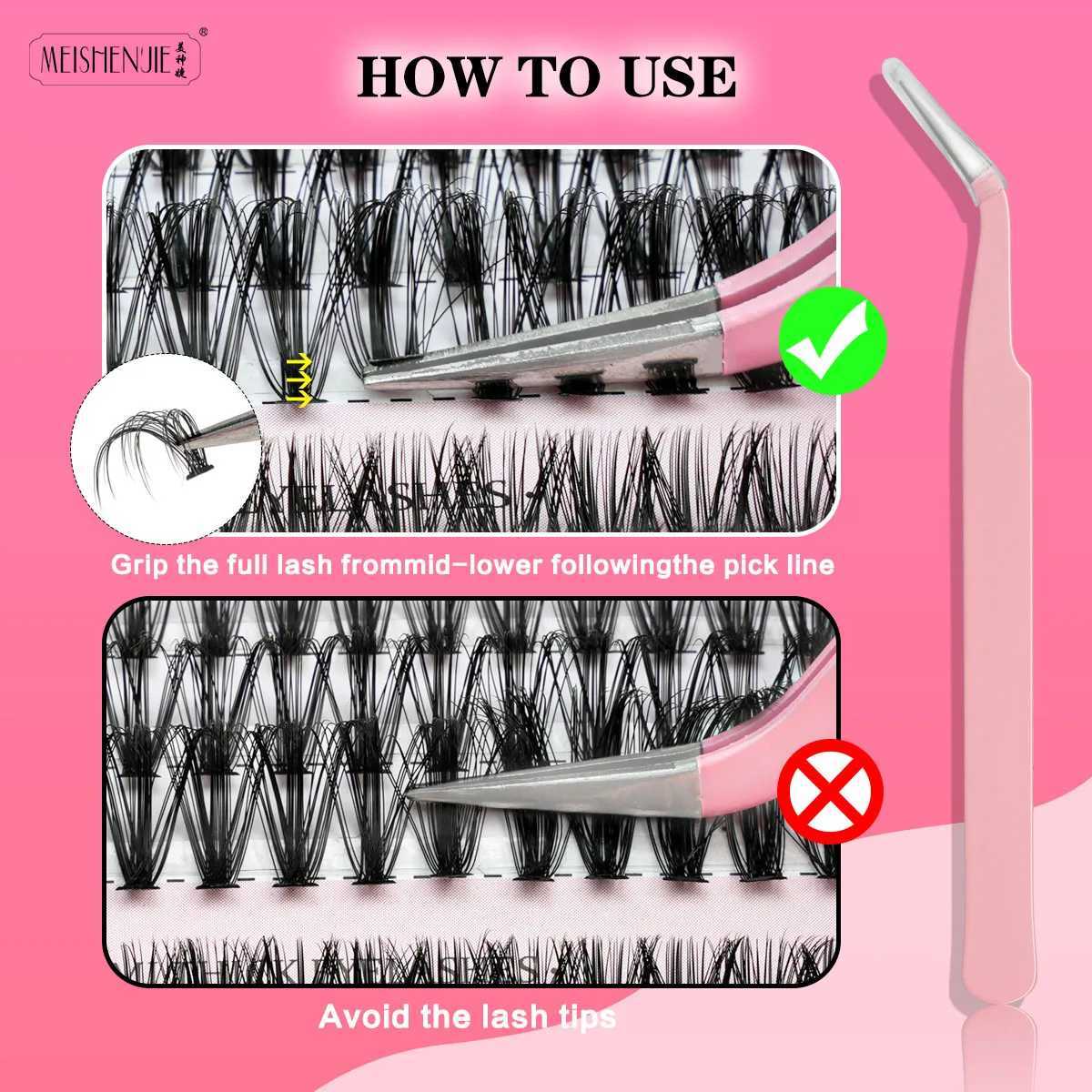 DIY eyelash kit cluster fluffy dramatic thick volume eyelashes natural eyelash bonding and sealing false eyelashes personal eyelash kitW241024