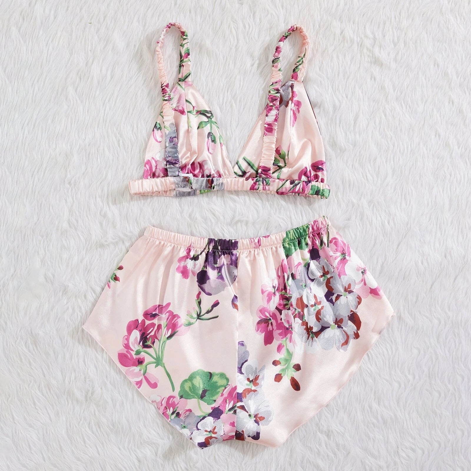 2025 New Designer Set Satin Silk Gliya fashion Pajama Printed Underwear Women s Set Sexy Gliya Women s Set Lenceria