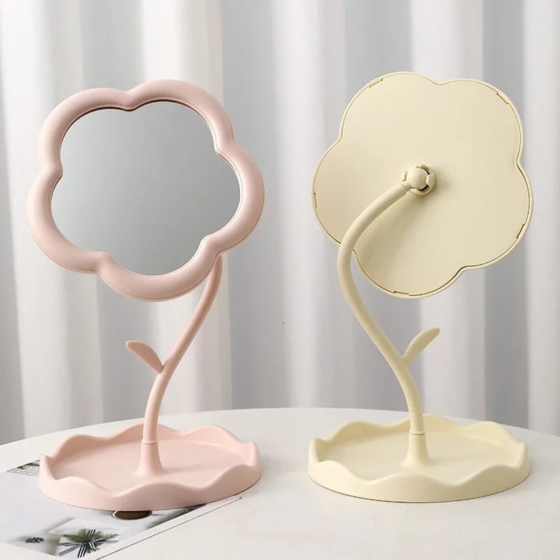 Sunflower Makeup Mirror Girl Dresser Desktop Hanging Jewelry Beauty Bedroom Dorm Dressing Removable Portable 241024