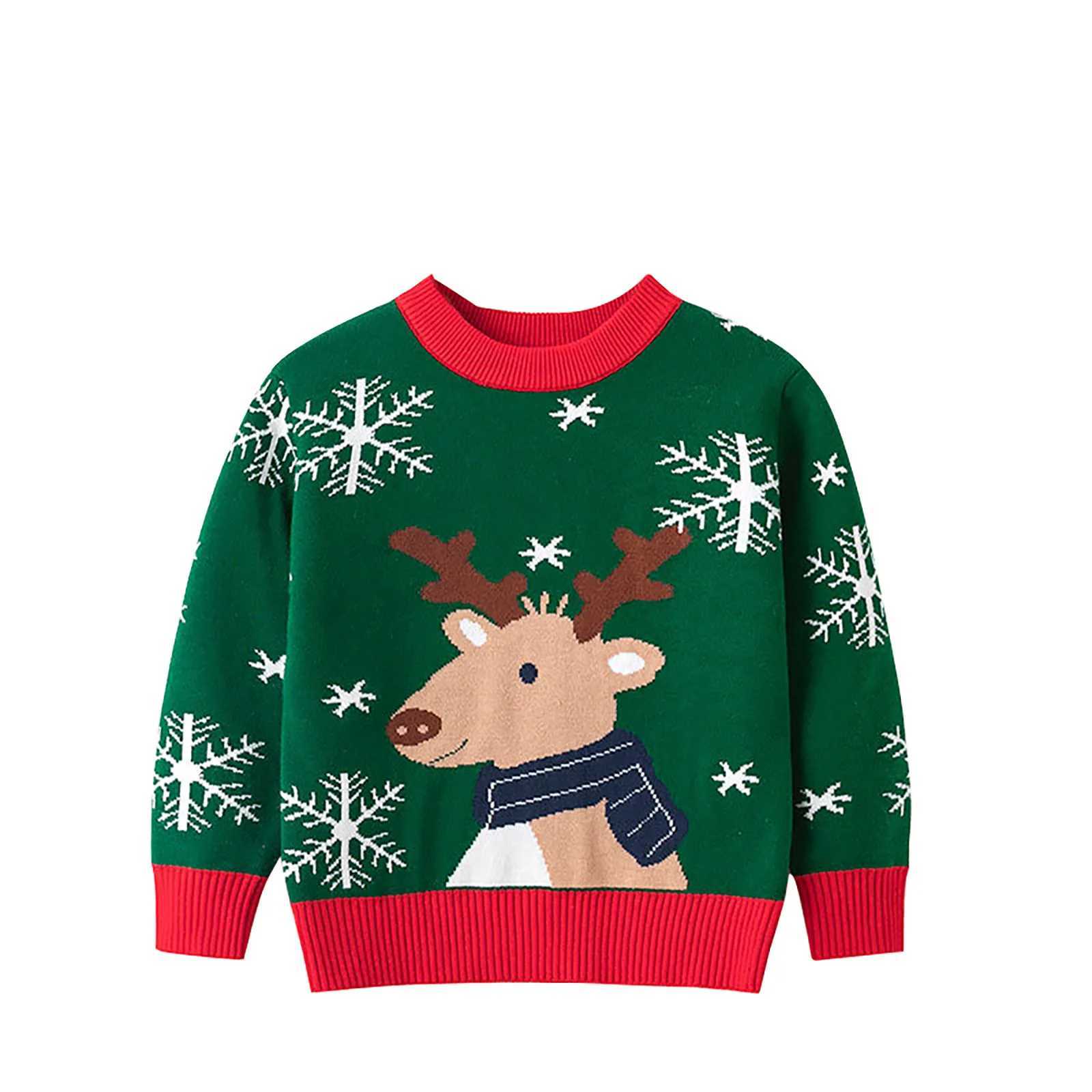 Children teenagers boys and girls Christmas cartoon knit printed sweater knit W241025