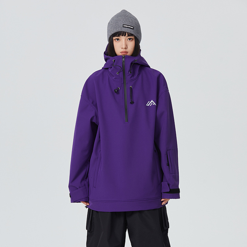 SEARIPE Ski Hoodies Women Men Thermal Waterproof Windproof Warm Snow Jacket Snowboard Wear Winter Outdoor Sports Clothing Hooded