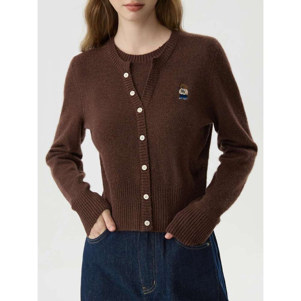 FSLE 18.9% Sheep Wool Fake Two Pieces College Style Women Knit Pullover 2024 Autumn Winter New Design Sweater 24Fs14021