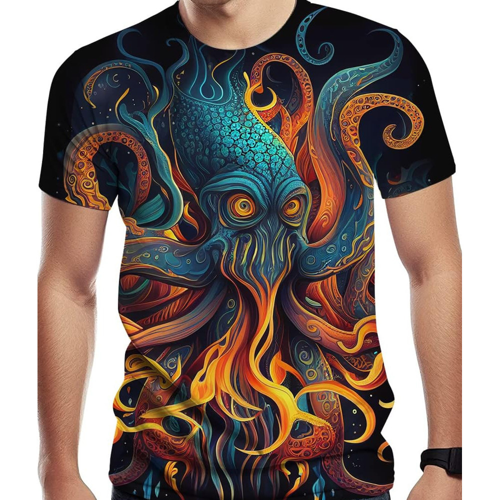 Mens T shirt Men's 3D Graphic Cool Casual Tee Casual tops summer clothes Hip hop trend cool