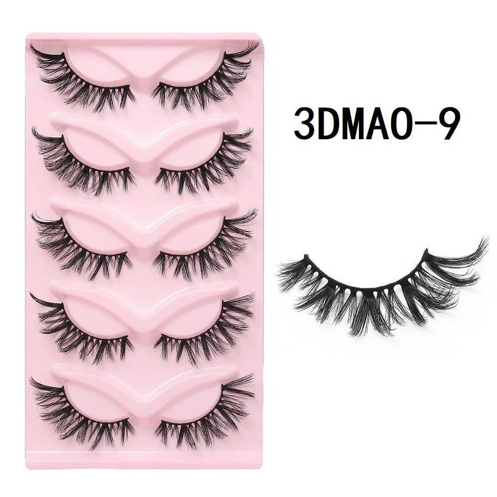 HBZGTLAD Cat Eye Eyelash 3D Natural False Eyelash Fluffy Soft Cross 5 pairs Manga Eyelash Wispy Natural Eyelash Extension MakeupW241024