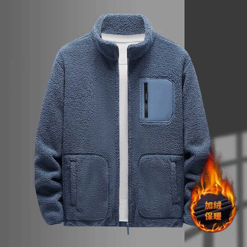 Mens wool jacket soft and windproof full zipper splicing work pocket outerwear casual sports thick outerwear Ramsworth jacket W241024