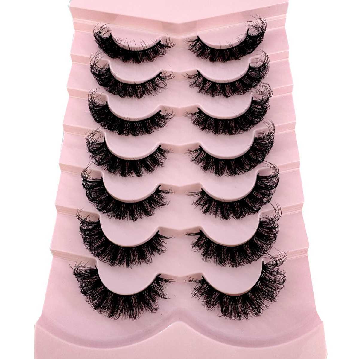 7 pairs of Russian striped eyelashes DD curly eyelash pack fluffy false eyelashesW241024
