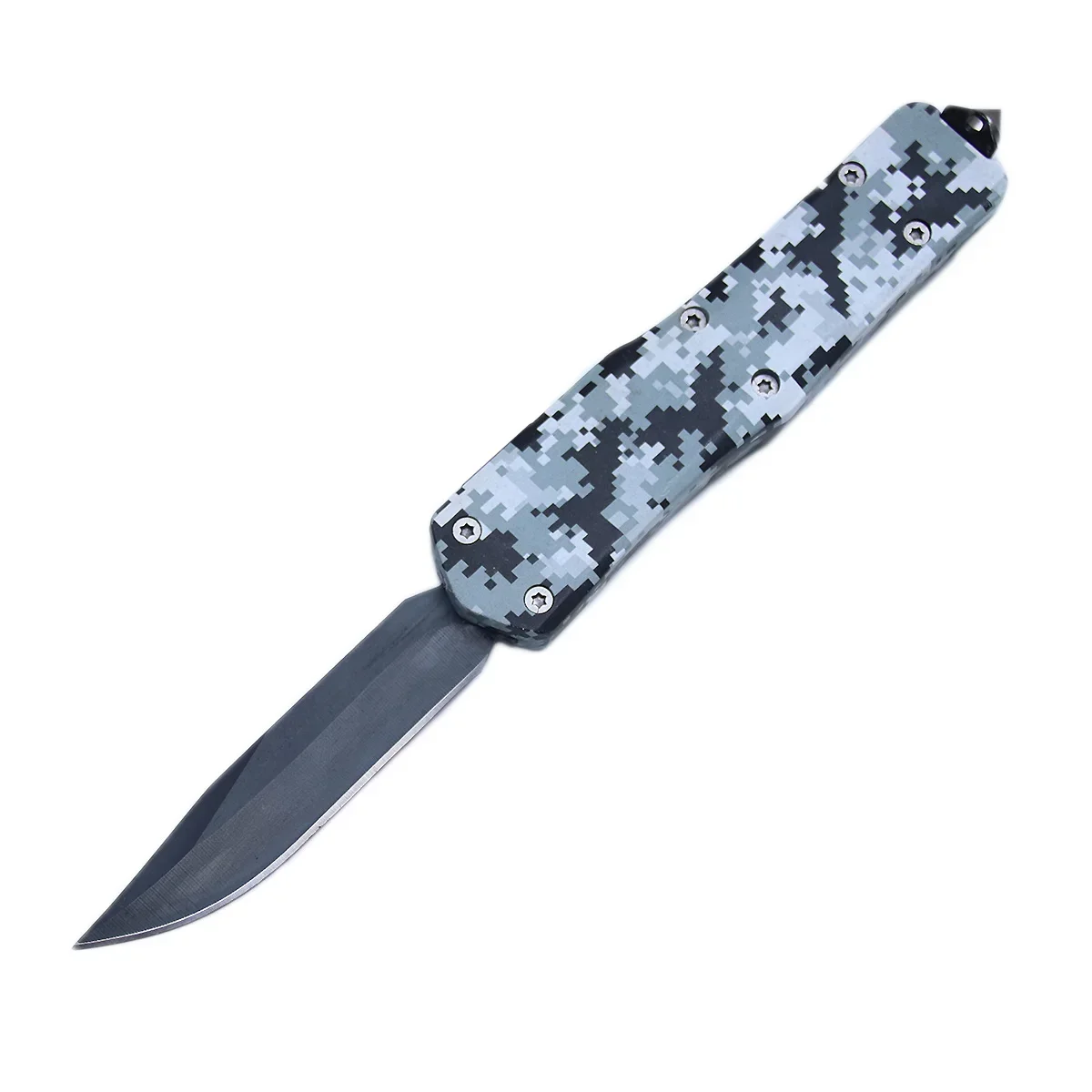 Stainless Steel Blade Outdoor Survival Straight Knife Camping Hunting Fishing Fixed Blade Knife Print Handle EDC Tool