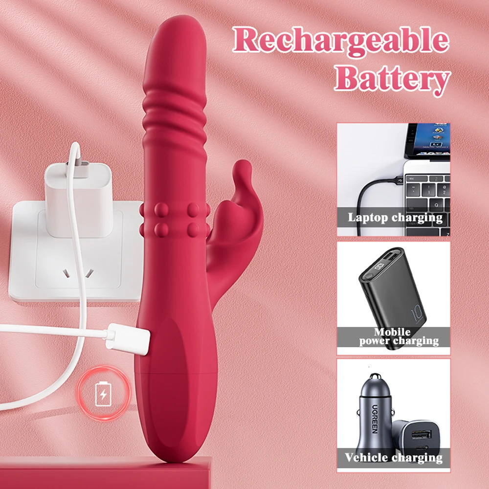Rabbit Vibrators Thrusting Dildo for Women 10 Vibration Thrust Rotating Mode Clit G Spot Stimulator Sex Toys Couple Pleasure 241113 - view 5