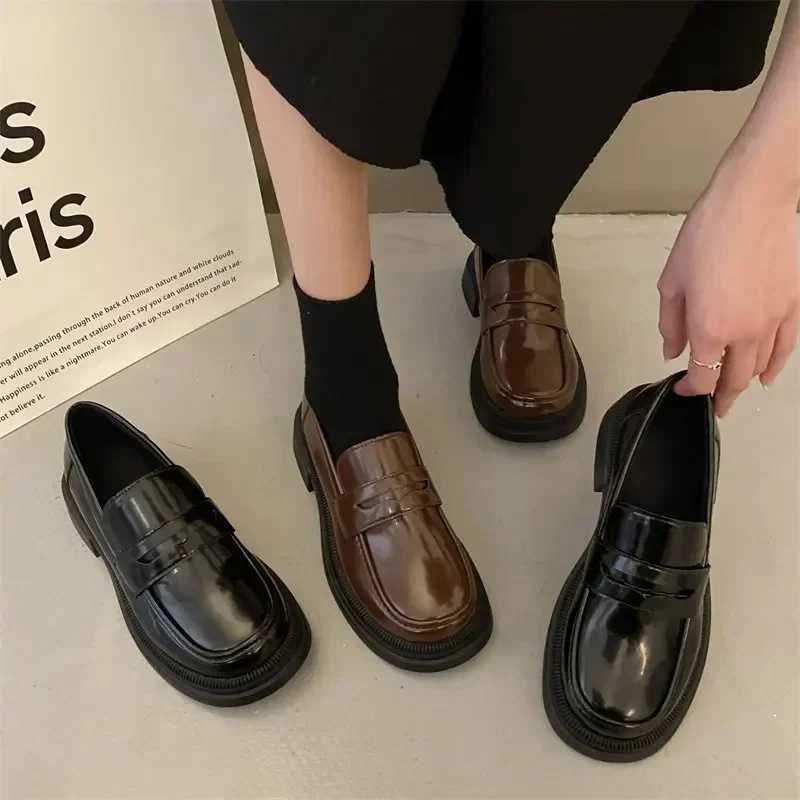 High Quality Brown Loafers Women Japanese School Students JK Uniform Shoes Round Toe Women Girls Round Toe Lolita Cosplay Shoes Size 42 T241024