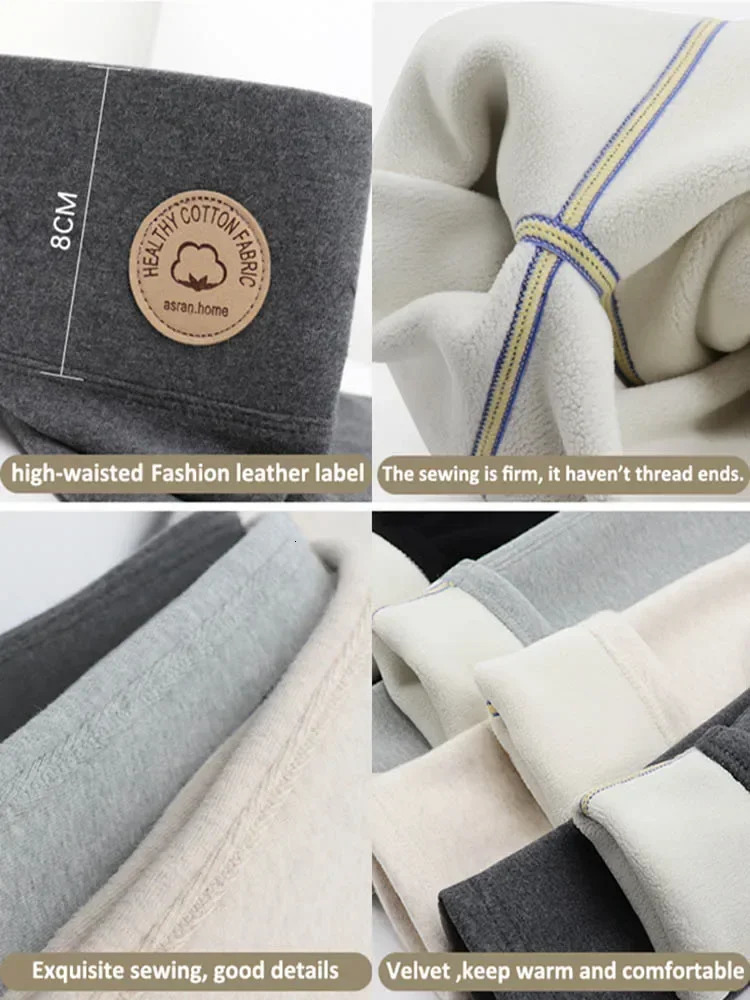 Womens Leggings with Fleece Thick Warm Velvet Cotton Tights Female Legging Pants Winter Skinny Grey Thermal Leggings for Women 241024