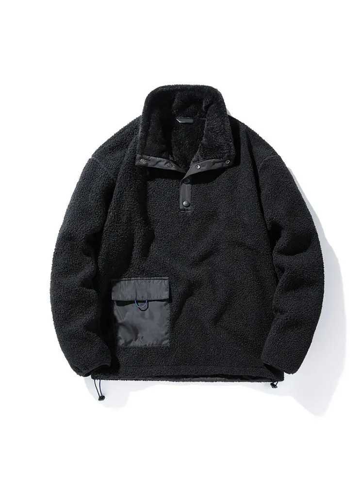 Wool jacket mens autumn new teddy bear coat plush warm solid casual loose polar wool top large size thick W241024