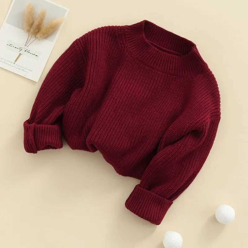 Baby boy girl sweater autumn winter clothing knitted long sleeved solid color rib Korean Pullover childrens clothing baby top coat W241025