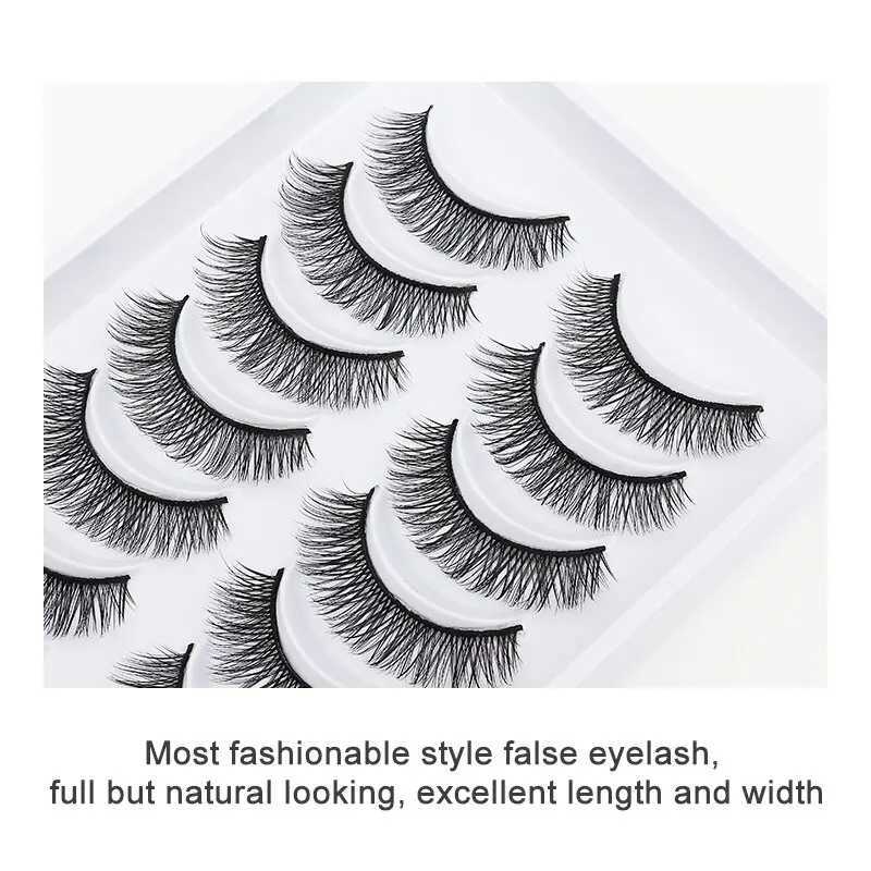 DINGSEN 10 pairs of fake eyelashes 3D thick fake eyelashes extension Wispy full eyelash makeup natural eyelashesW241024