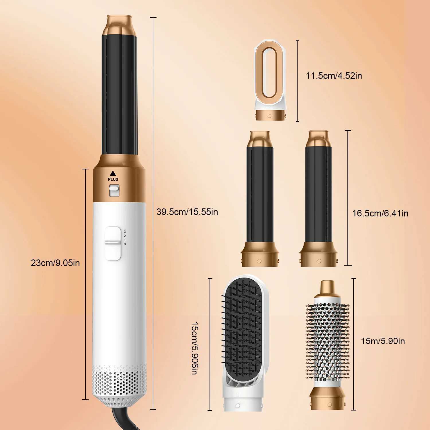 New professional 5-in-1 hair dryer high-speed hot air brush powerful hair dryer multifunctional constant hair dryer W241025