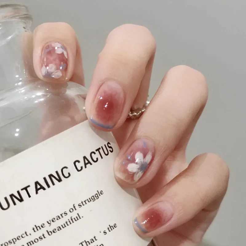 24pcs short square fake nails for women cute bride heart white french tips faux ongles y2k press on false nail supplies nail kitXJ241025