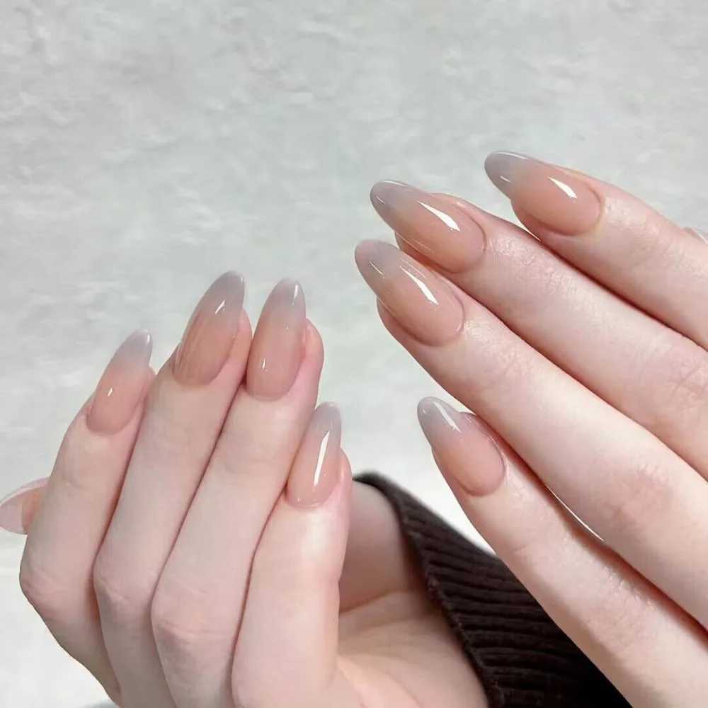 Waterproof Wearable Manicure Almond Fake Nails Pointed Head Full Cover False Nail Press on Nails GirlXJ241025