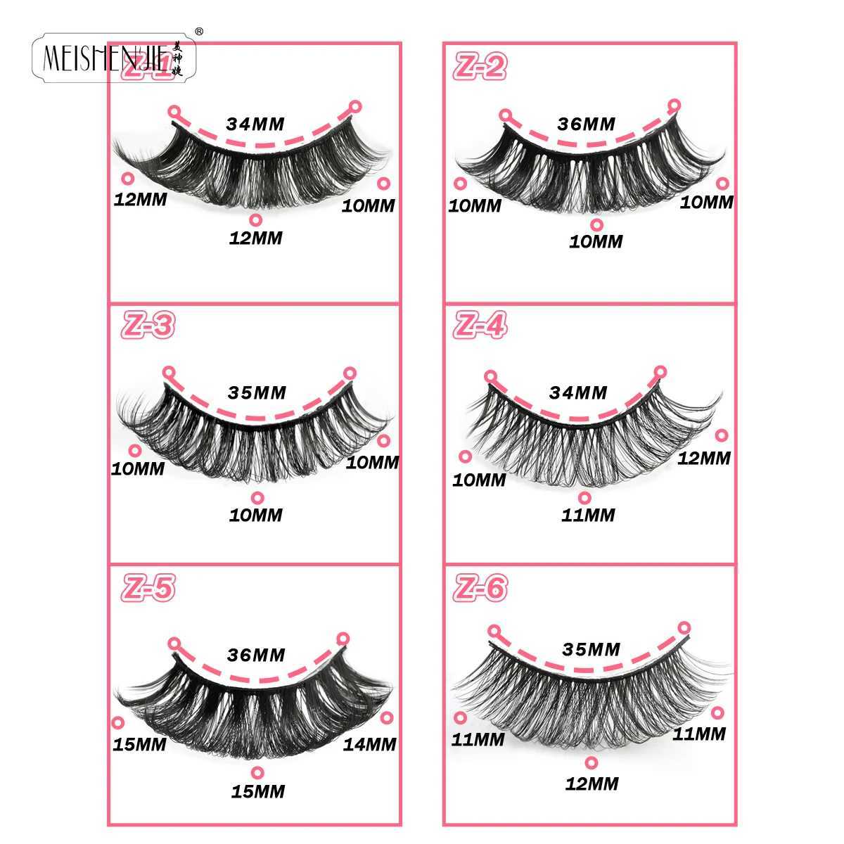 Artificial Cils 5/10 Double 3D Mink Eyelash Natural Long Wispy Fluffy Handmade Fake Eyelash Makeup Tool Full Eyelash MaquillajeW241024