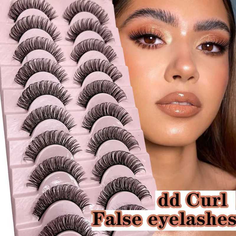 Russian striped eyelashes 10 pairs of fluffy mink eyelashes 3D fake eyelashes Russian curly fake eyelashes gift makeupW241024