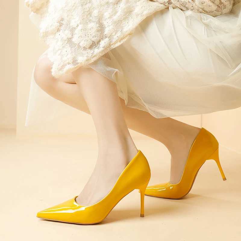 High Quality Summer New All man Candy Color Large Size High Heels Womens Fine Heels Sexy Solid Color Pointed Toe Comfortable Pump Womens T241024
