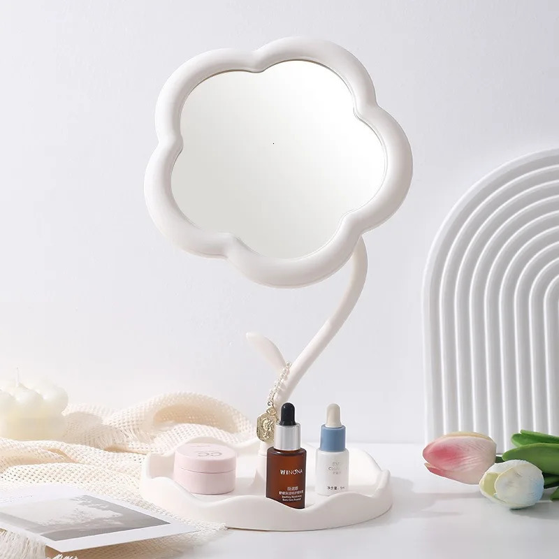 Sunflower Makeup Mirror Girl Dresser Desktop Hanging Jewelry Beauty Bedroom Dorm Dressing Removable Portable 241024