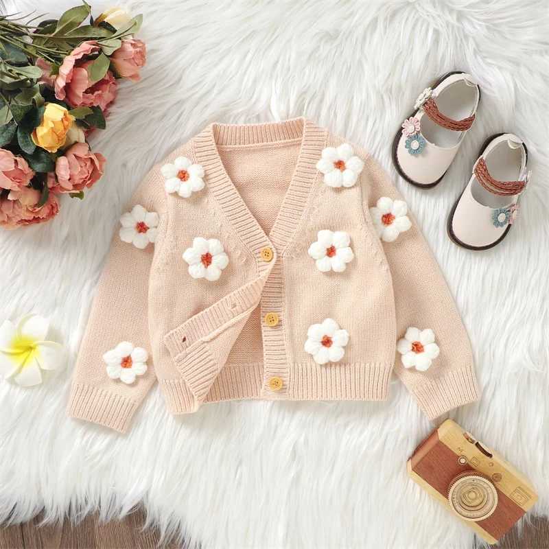 New born girl boy cute long sleeved button up cardigan wool sweater for children knitted sweater baby autumn and winter clothing W241025