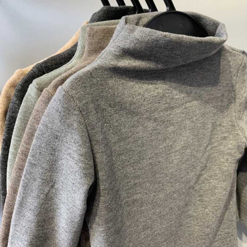 Childrens Bottom Shirt Spring/Summer Girl High Neck Warm Top Boy Sleeping Sweater W241025