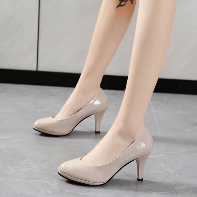 High Quality High Heels Womens White Wedding Shoes Thick High Heels Fi Party Pump High Heels Black Red Large Size 35-41 T241024