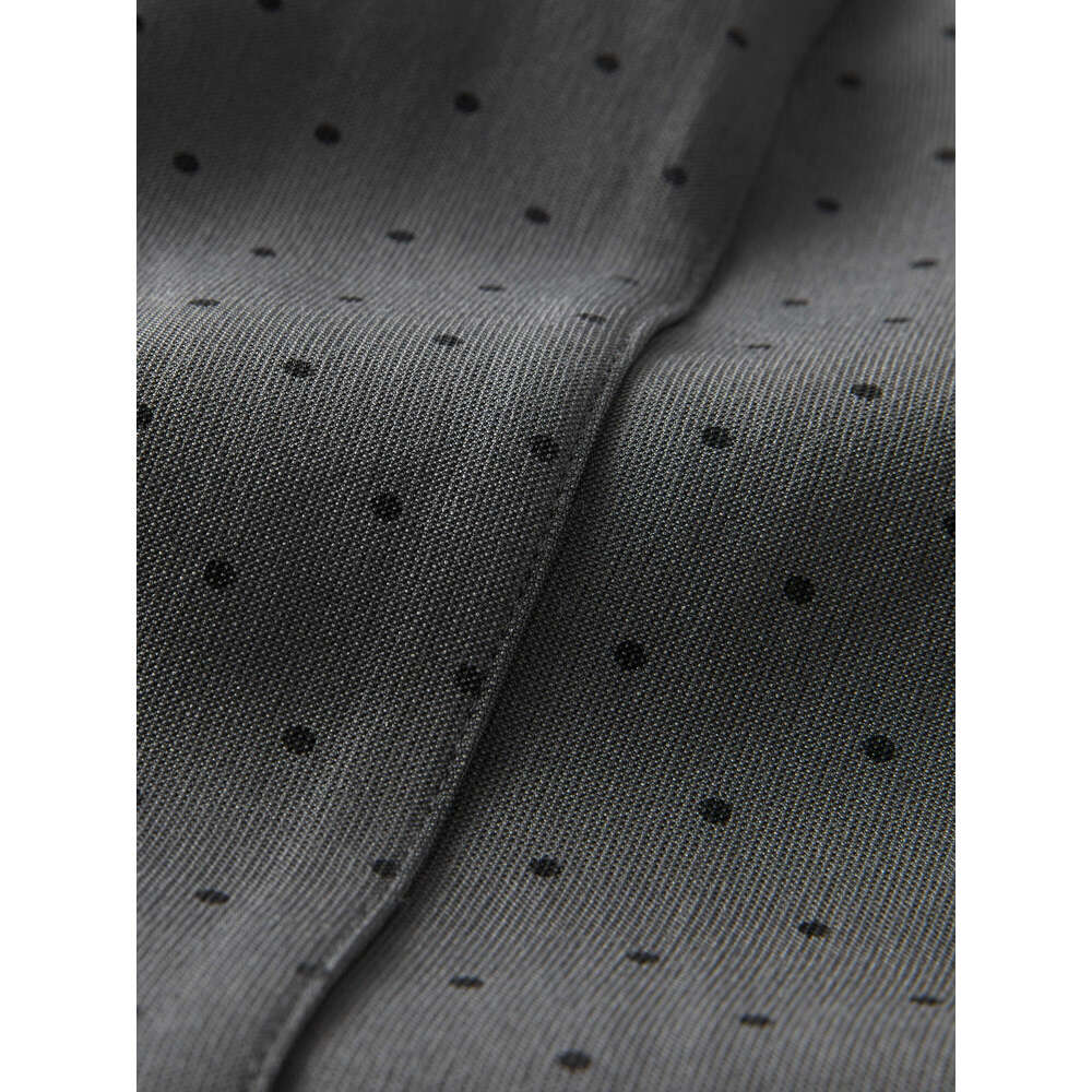 FSLE Women Grey Dot Skirts High Waist Knee-Length A-E Slit Design Asymmetric Female Winter Commuter Skirt 24Fs14554