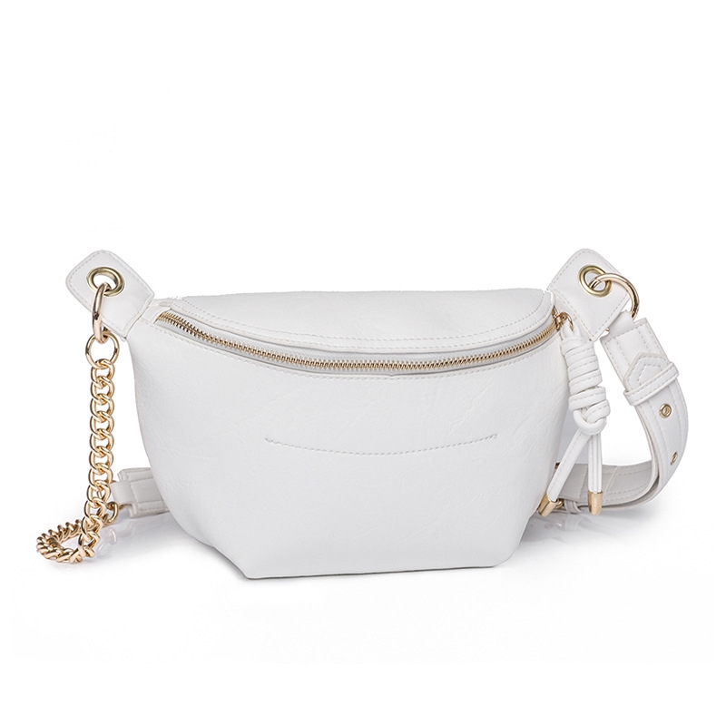 Women's Fashion Bag: Vintage Style Crossbody Bag, Retro PU Leather Chest Bag With Chain Waist Strap - Lightweight For Daily Use New Free Delivery
