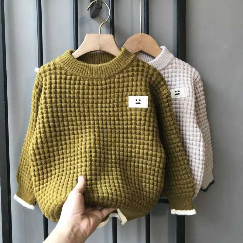 2023 New Childrens Soft Skin Friendly Boys Casual Simple Girls Fashion Full Match Spring/Summer Coat Knitted Sweater Trend W241025