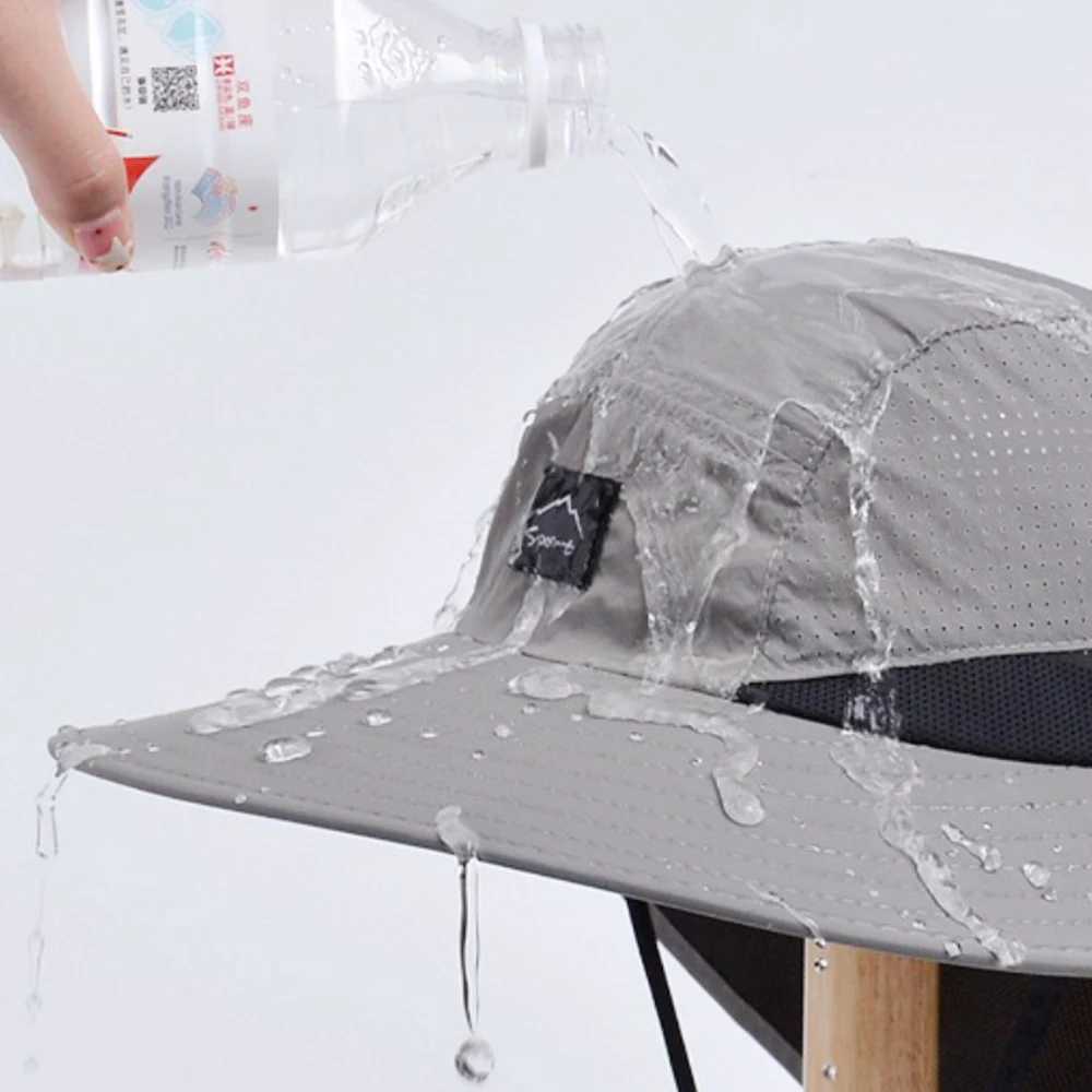 Wide Brim sun hat with neck Fl UV sun protection yard work wildlife park hiking hat mens outdoor adventure fishing bucket hat W241024