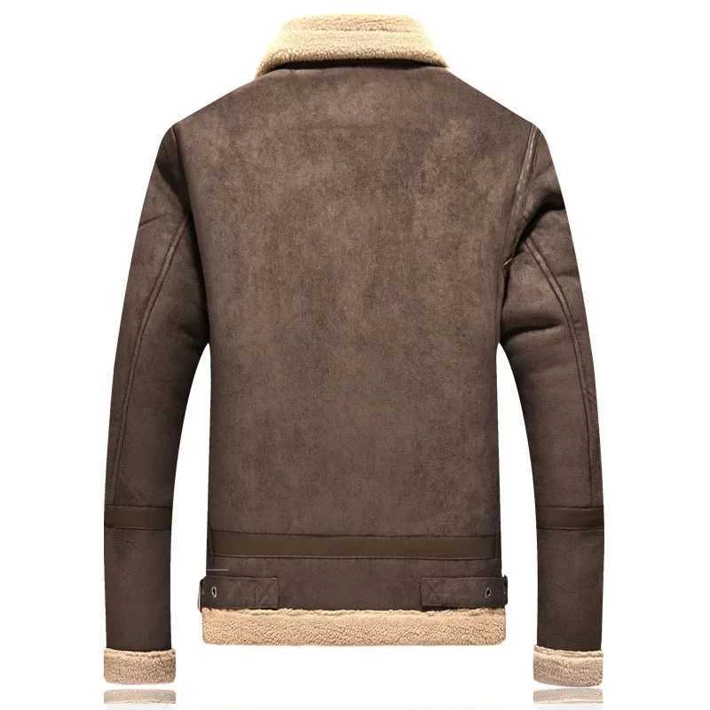 New personalized mens suede leather jacket for winter warmth artificial cashmere fur coat M-5XL jacket W241024