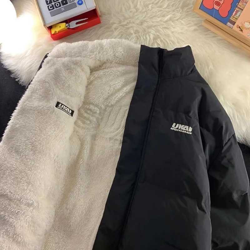 New Simple Fashion 2022 Winter Double sided Wear resistant Pad Jacket with Velvet Thick Cashmere Jacket for Mens Winter Jacket W241024