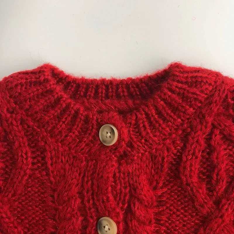 Childrens autumn girls knitted sweaters baby boys Christmas red cardigans childrens tops childrens thick knitted jackets W241025