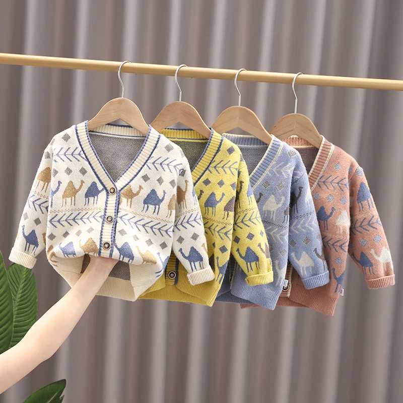 Autumn Winter Kids Sweater Coats 2024 new casual baby clothing warm boys and childrens outerwear knitted cardigan wool sweater W241025