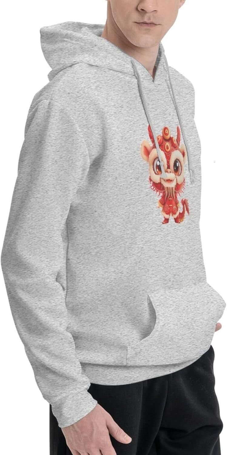 Hoodie for Mens Womens Funny Cartoon Chinese Dragon Print Hoodie for cute Animals Lovers Pullover Hoodies Sweatshirt Clothing Graphic cool